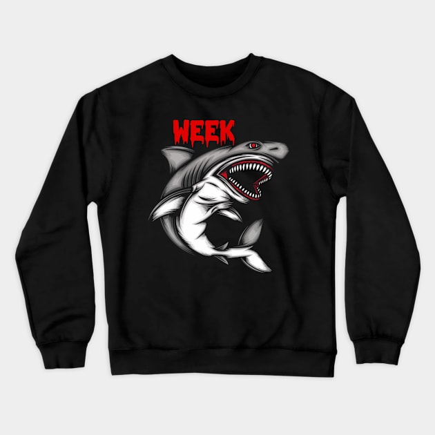 Bloody Week Funny Shark Opening Jaw Teeth For Shark Lover Crewneck Sweatshirt by anesanlbenitez